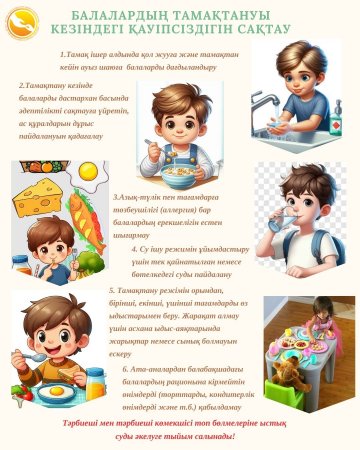 "Отбасындағы ұтымды тамақтануды ұйымдастыру", "Тамақтану кезіндегі қауіпсіздік"